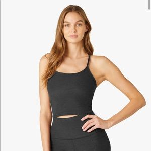 Beyond Yoga Spacedye Slim Racerback Cropped tank in Darkest Night, Size S